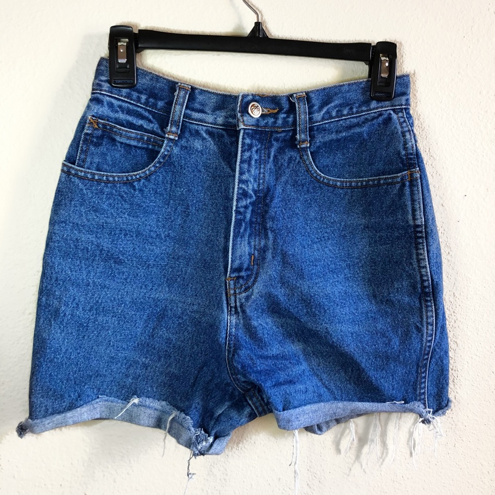 super high waisted denim shorts